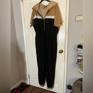 Front Zip Hooded Jumpsuit